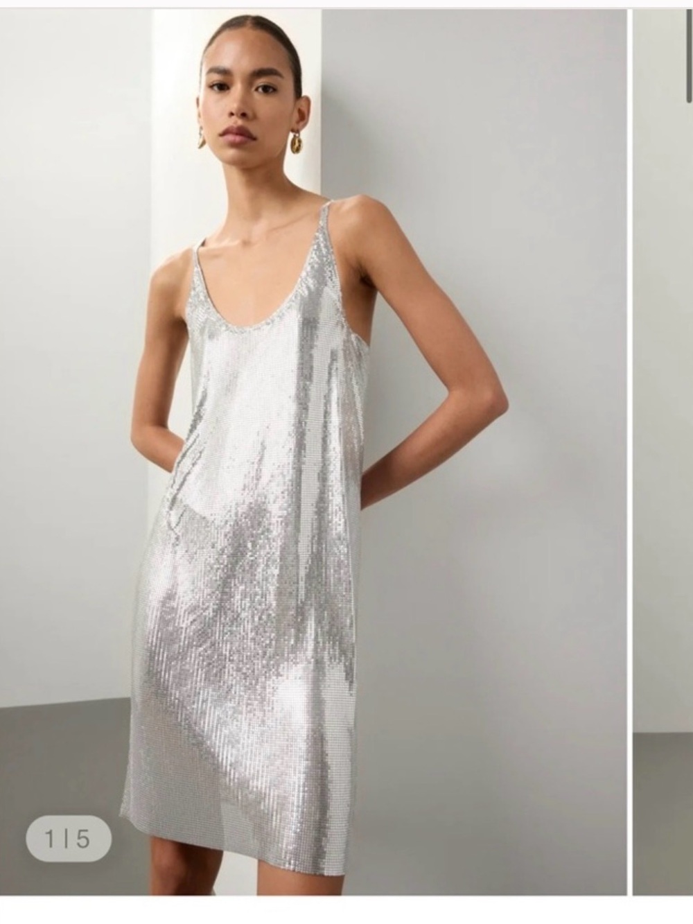 Paco Rabanne Metallic Mesh Mini Dress